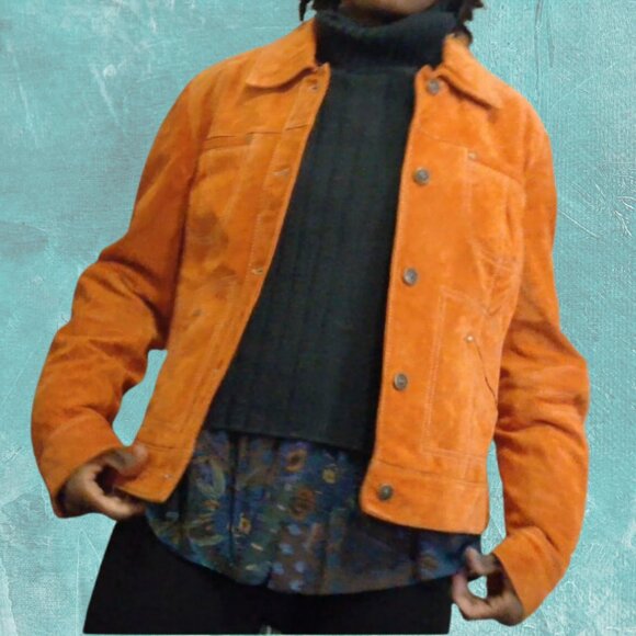 Danier Leather Suede Moto Jacket – Genuine Leather with Contrast Stitching - Picture 4 of 10